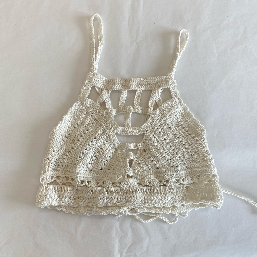 Cleobella Knit Halter Bralette Top in Ivory - Picture 4 of 6